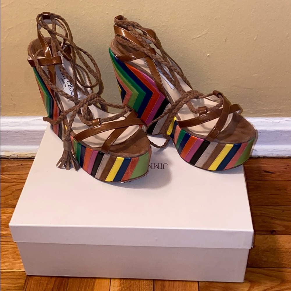 Jimmy Choo Wedge Platform Used In Box - image 1